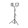 Arbejdslampe 230 volt 2 x 50 watt teleskopstander