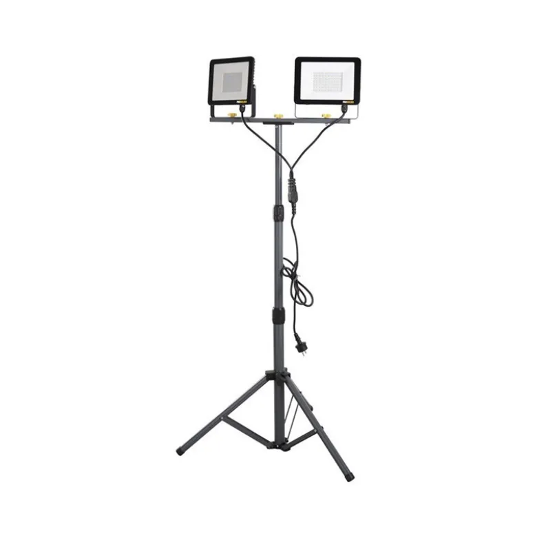 Arbejdslampe 230 volt 2 x 50 watt teleskopstander