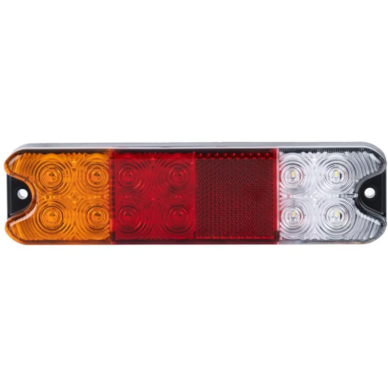Baglygte smal med 4 funktioner - 191 x 50 mm - 12/24 volt