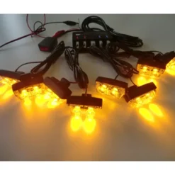 Blitzlys orange med 8 lamper + fjernbetjening