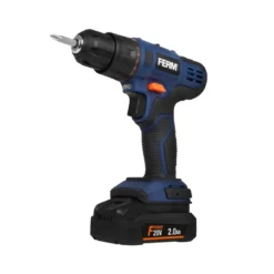 FERM boremaskine 20 volt - med 2,0 Ah batteri + lader