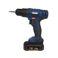 FERM boremaskine 20 volt - med 2,0 Ah batteri + lader