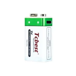 Genopladelige 9V batterier 6LR61 - m. USB-C