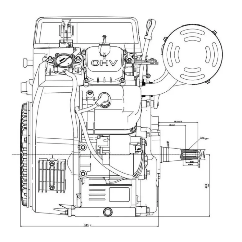 27 hk Loncin benzinmotor 2-cyl.