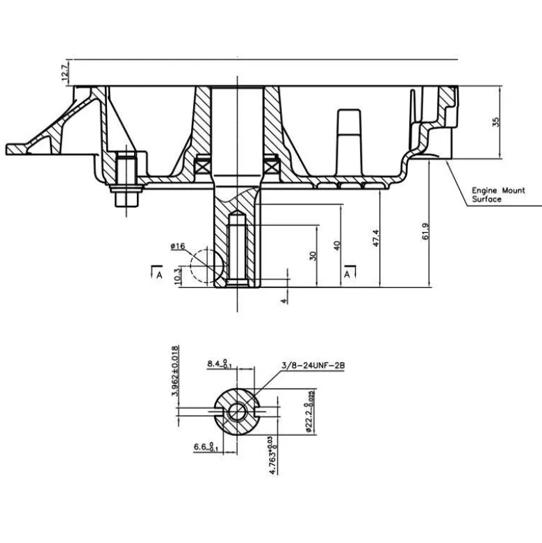 7,5 hk motor med Ø22,22 x 50 mm lodret aksel