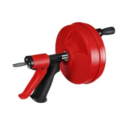 Kloakrenser med 5 meter kabel/fjeder og håndsving