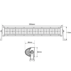 LED Lysbom - 120 watt - til fast montering - 12/24 volt