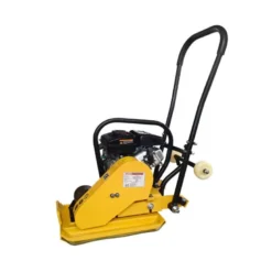 Pladevibrator 56 kg med kørehjul + gummiplade