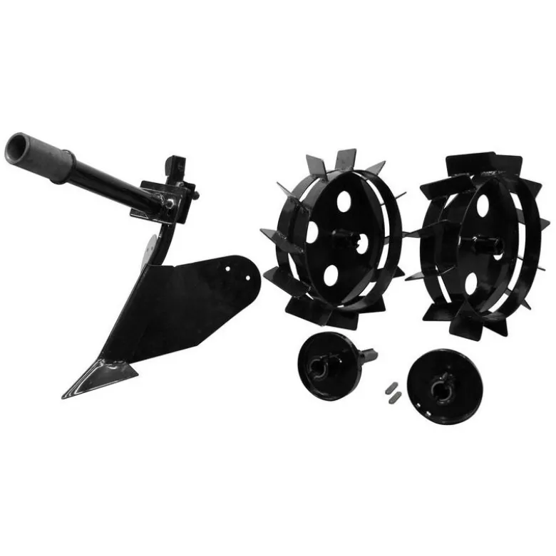 Plov (2 skær) og hjul til havemaskine / mini traktor