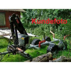 Skovvogn 1.000 kg med kran og boogie hjul