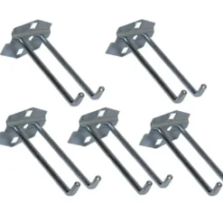 5 stk. Kroge - dobbelt - 100 mm - til hulplade (10 x 10 mm) + værkstedsvogne