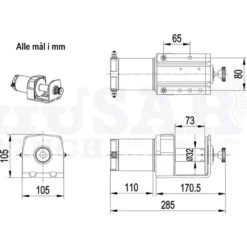 Trækspil 12 volt - 900 kg