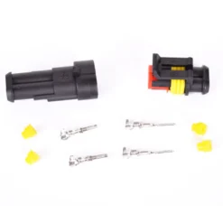 Vandtæt stik - 12-24 volt - 2-polet